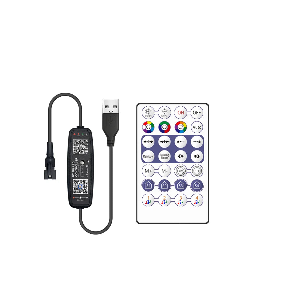 WS2812B Smart Led Strip WS2812 30/60/144Pixels/m RGB Individually Addressable Light USB Bluetooth Music Controller Kit DC5V