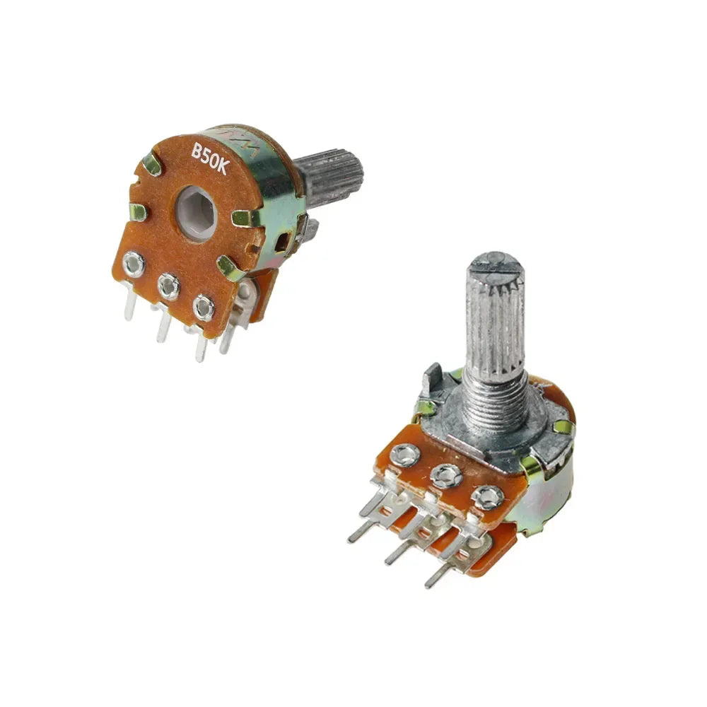 New 5pcs WH148 20MM 6Pin Dual Potentiometer B1K B2K B5K B10K B20K B50K B100K B250K B1M Ohm Variable Rotary Carbon Film Resistor