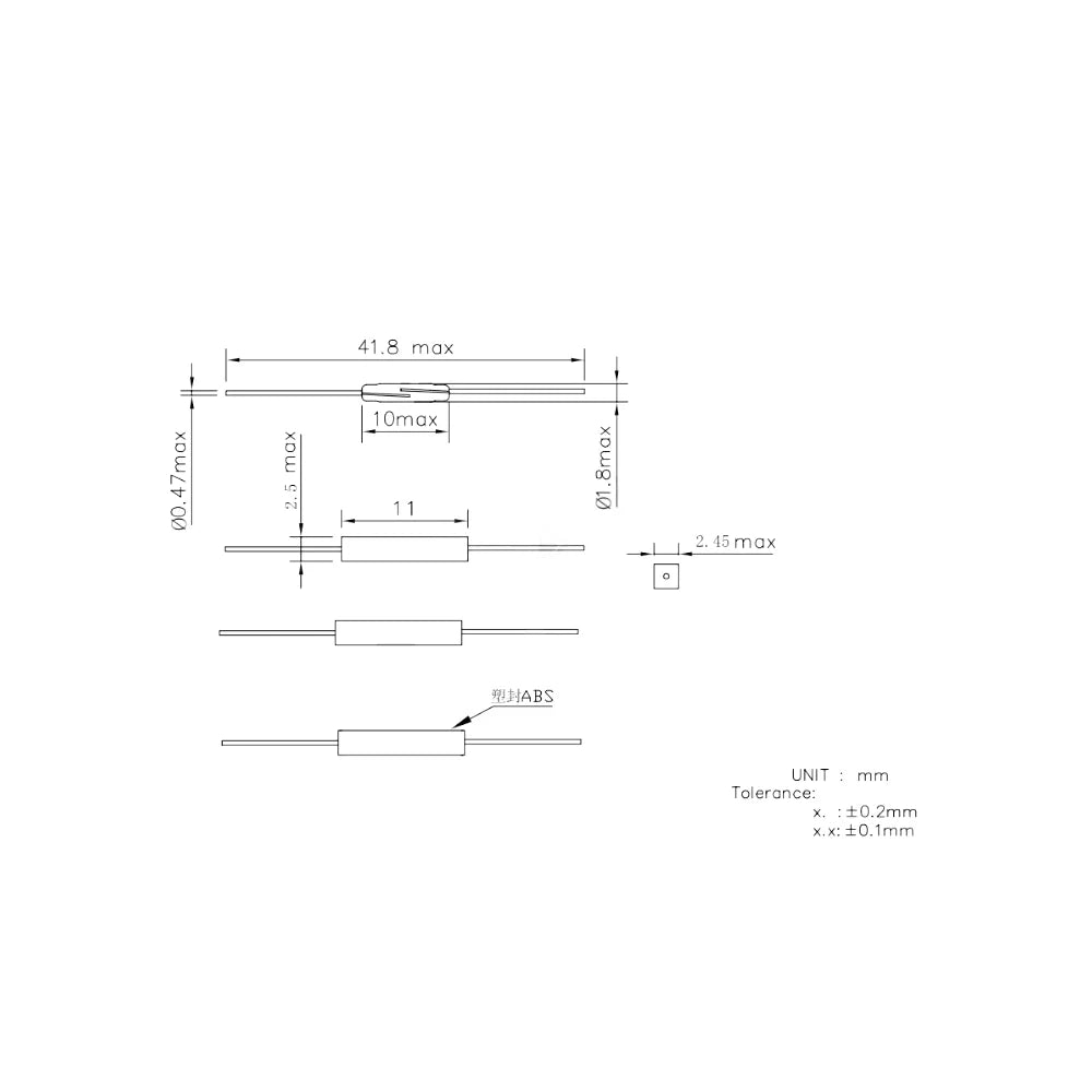 100pcs Reed Switch Magnetic Switch Normally Open Normally Closed NO NC Magnetic Conversion Sensor Induction Switch 4*28MM 1.8*10