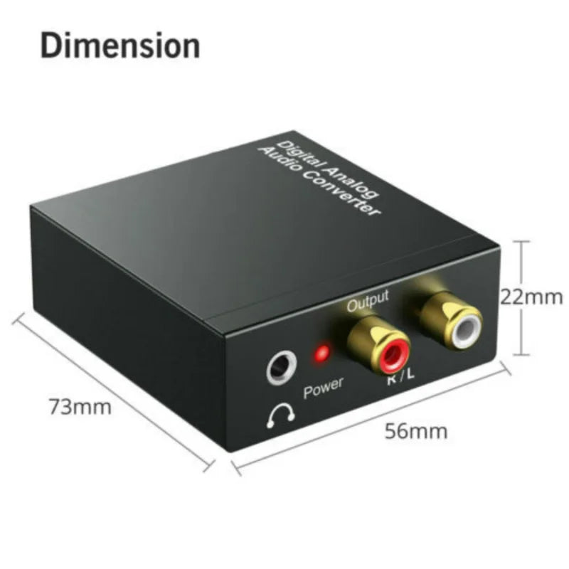 Digital to Analog Audio Converter Optical Toslink Coaxial to RCA Adapter With 3.5MM Headphone Jack Digital Optical Audio Coaxial
