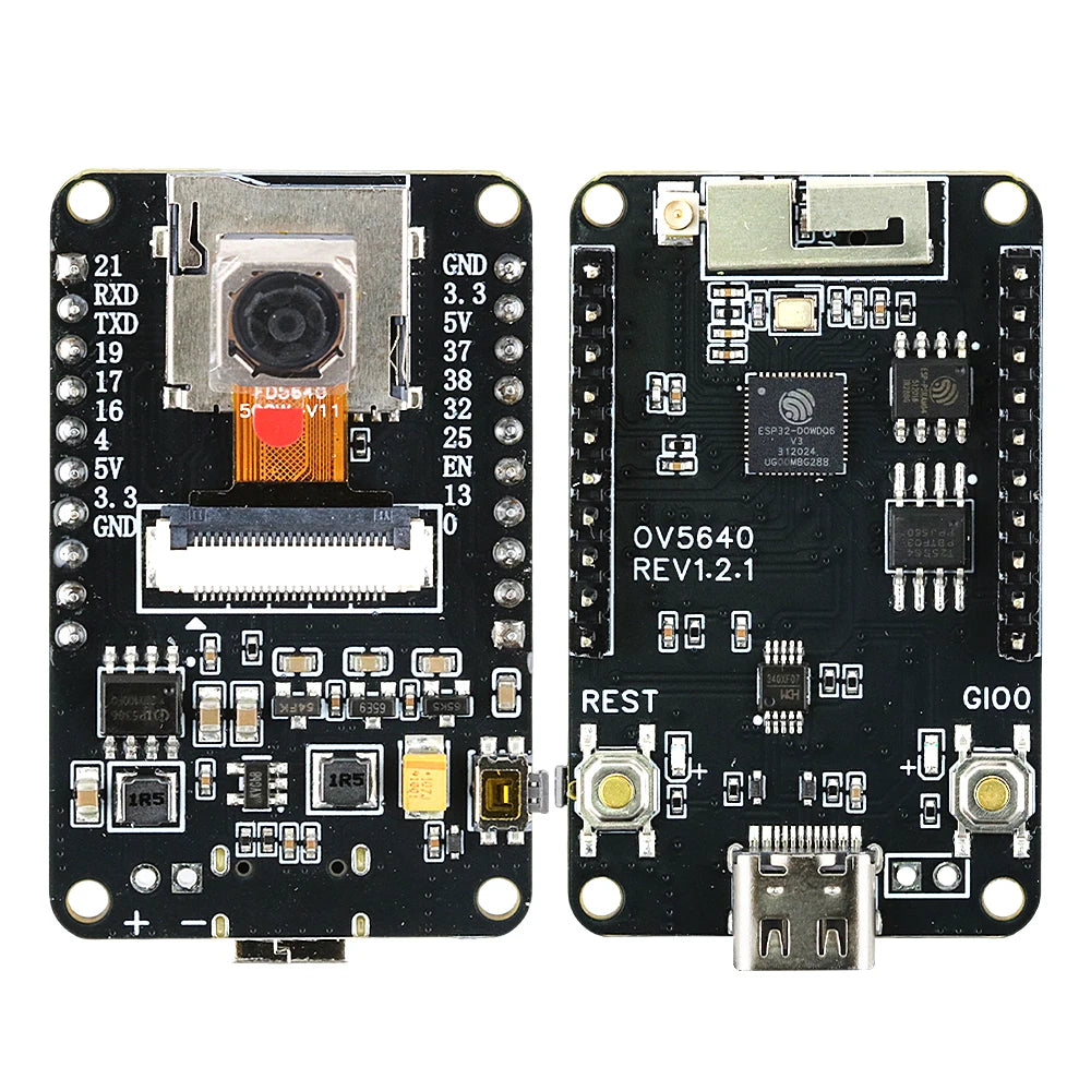 OV5640 ESP32 CAM Camera Module Kit 2.4 GHz WiFi and Bluetooth Develop Board Type C 8MB PSRAM HD 5MP Auto Focus 66 120 160 Degree
