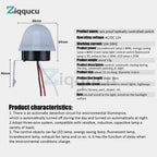 AS-20 DC 12V AC 110V 220V 10A Waterproof Sensitive Auto Photo Switch On/Off Photocell Street LED Light Switch Sensor Switch Tool