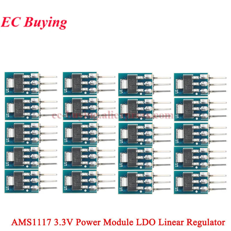 100Pcs/1pc AMS1117 3.3V 5V Power Supply Module AMS1117-3.3 AMS1117-5.0 LDO Linear Voltage Regulator Board 800mA PCB
