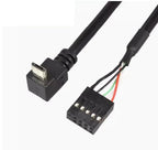 PC Computer motherboard 9P to Micro USB to DuPont 2.54mm 5Pin DuPont USB to Micro USB data Cord Aluminum foil + woven mesh cable