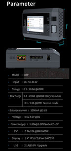ToolkitRC M8P Intelligent Charger 1-8S 600W 20A Remote Control Car Aviation Model Aircraft Lithium Battery FPV Fast Charging