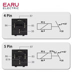 Waterproof Automotive Relay 12V 24V 4pin 5pin 4P 5P 40A Car Relay With Black Red Copper Terminal Auto Relay With Relay Socket