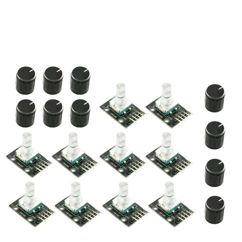 1-10PCS 360 Degree Rotary Encoder Module KY-040 Brick Sensor Development Board with Knob Cap Potentiometer KIT DIY for Arduino