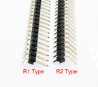 10pcs 2.54mm 1x40P Right Angle Extend Extra Long B6-12mm 90d R1 R2 Gold plated Single Row Cuttable PCB Male RA Pin Header Jumper