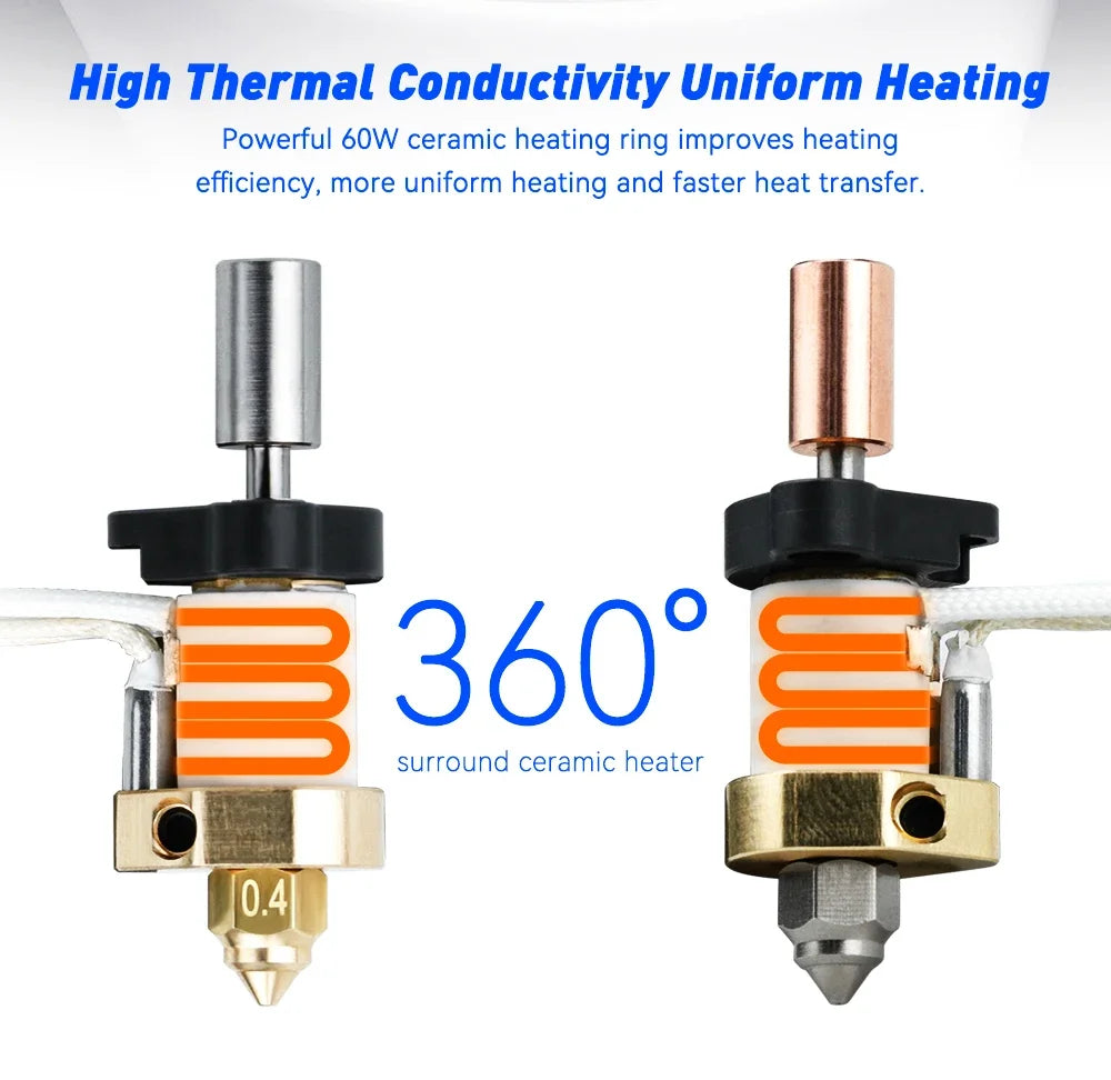 For Ender 3 V3 KE Ceramic Heater For Creality K1c /K1 /K1 Max Hotend Thermistor Cartridge Sensor & Ceramic Heating 24V 60W