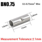 BN Copper Electrical Wire Cable Connection Crimp Sleeve Tubular Ferrule Lug Connector Non-Insulated Tube Butt Splices Terminal