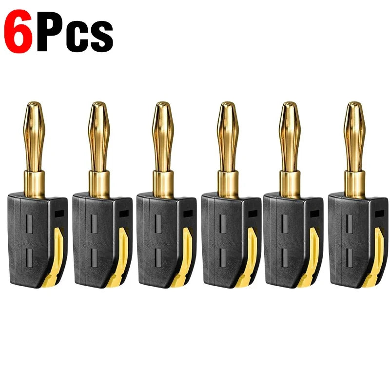 Portable 32A 4mm Banana Plug Solderless Quick Connect High Current Gold-Plated Banana Connectors Audio Copper Speakers Amplifier