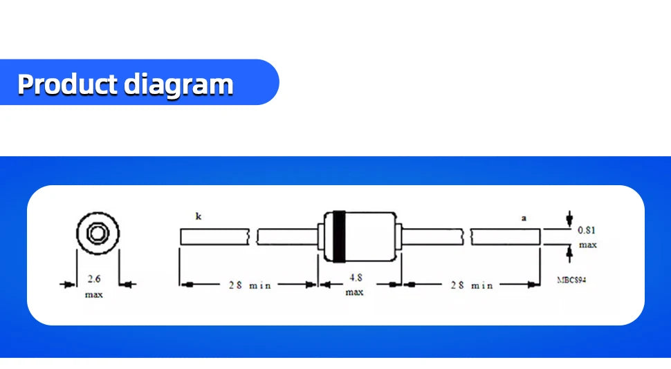 50PCS 1W Zener Diode 1N4727A 3V/ 1N4728A 3.3V/ 1N4729A/3.6V 1N4730A/3.9V 1N4731A/4.3V 1N4732A/4.7V 1N4733A/5.1V 1N4734A/5.6V