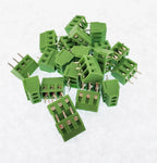 50pcs 3.5mm/0.14" 3.81mm/0.15in Pitch 2P 3P 128-3.5 300V/10A 24-12AWG Spliceable PCB Connector Screw Wire Terminal Block