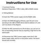 ESP32 RS485 Modbus Wifi Bluetooth Relay Optocoupler Isolation Module Tyep C 4/8 Channel Relay Module DC 9-24V