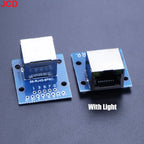 JCD 1pcs RJ45 Breakout Board With LED Lights,8P8C Female Socket Connector RJ45 Adapter Test Board with Pin Headers