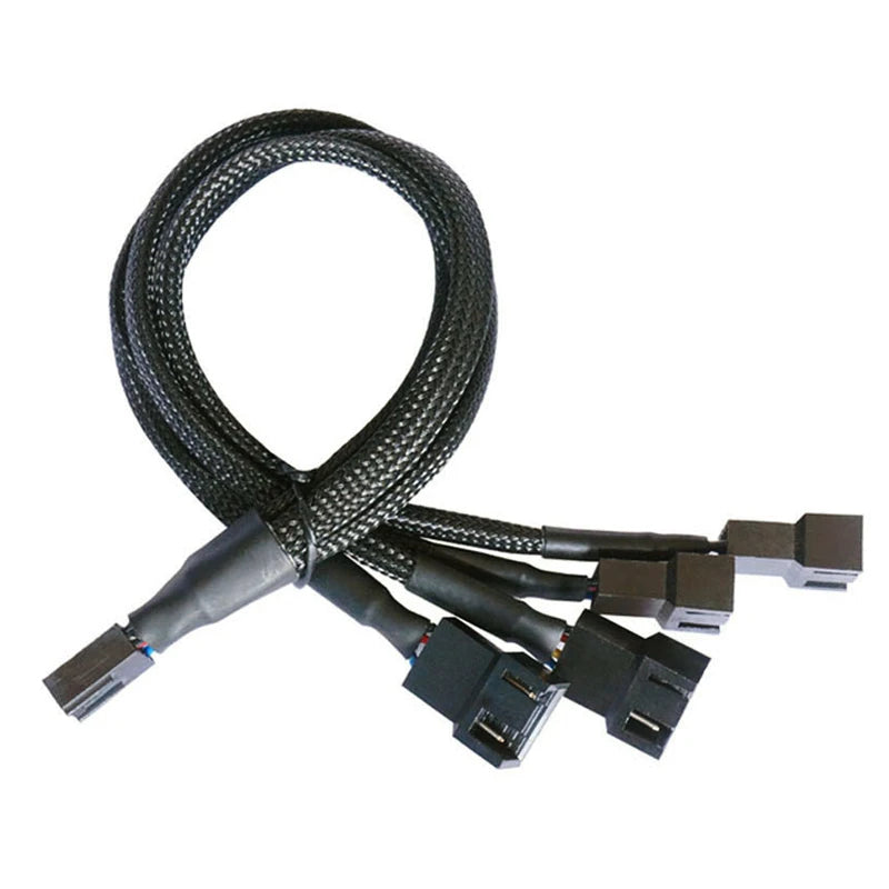 1Pcs PWM Fan Splitter 4pin Adapter Cable 1 To 4/3/2/1 Ways PWM Fan Splitter Extension Power Cable Connector Y Splitter Black