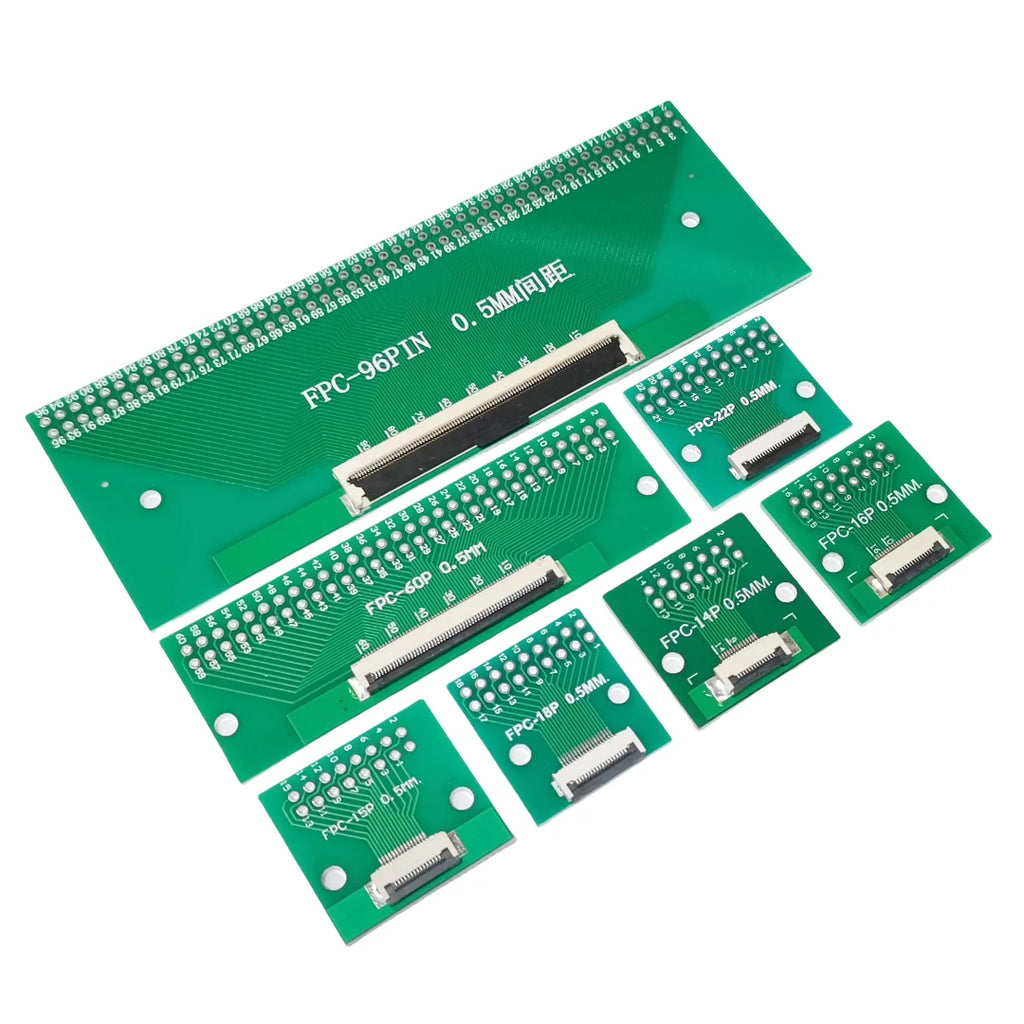 FFC/FPC 0.5MM Adapter Board 4P/6P/8P/10P/12P/14P/15P/16P/18P/20P/22P/24P/26P/30P/32P/34P/36P/40P/42P/45P/50P/60P/64P/68P/80P/96P