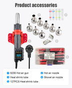 JCD 750W Micro Hot Air Gun 8208 Soldering Rework Welding Station LCD Digital Heat Gun BGA IC Solder Tools With Heat Shrink Tube