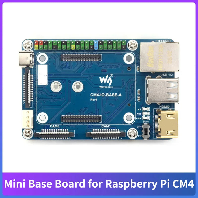 Mini Base Board for Raspberry Pi Compute Module 4 CSI DSI FAN USB HDMI-Compatible RJ45 Gigabit Ethernet M.2 Slot for CM4