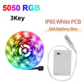 3AA Battery Powered LED Strip Lights 5050 RGB 1M 2M 3M 4M 5M Adhesive Tape Ribbon Lights Bluetooth TV Backlight Background Light