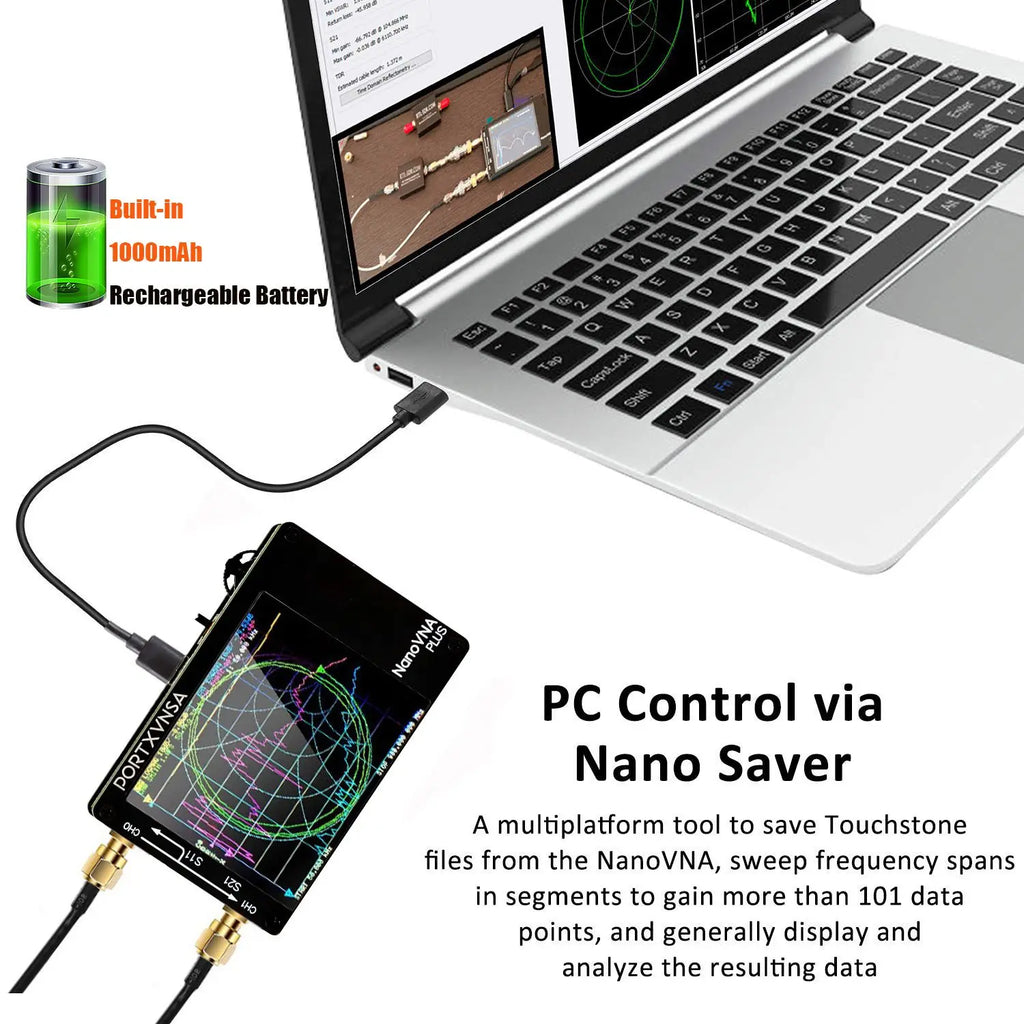 New NanoVNA Plus Vector Network Analyzer 50kHz-2.7GHz Portable Handheld VNA with Touch Screen Antenna Analyzer  S Parameters
