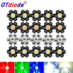 10-100pcs 1W 3W High Power LED Diodes Warm Cold Natural White/Red/Green/Blue/Royal Blue 450 660nm Deep Red UV With 20mm Star PCB