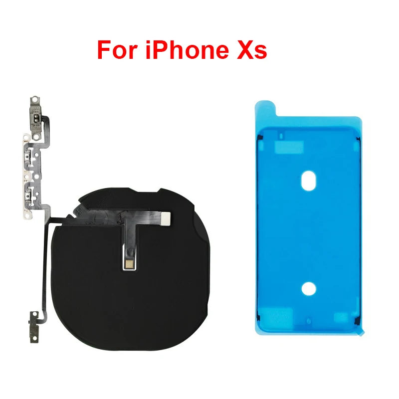 Replacement Wireless Charging Coil NFC Antenna & Volume Flex Cable Compatible with iPhone 8/8P/X/XS/XR/11/12 Mini/Pro Max/SE2