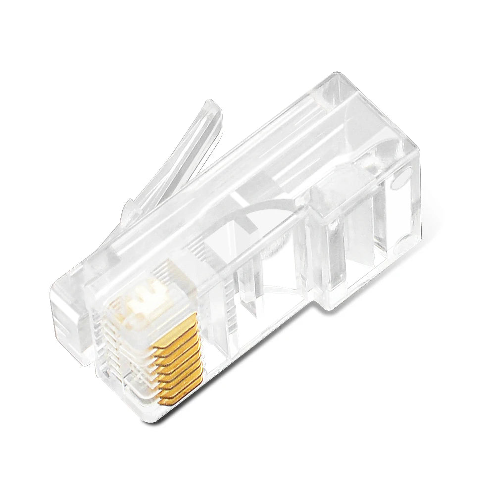 Cat6 CAT6A Pass Through RJ45 Modular Plug Network Connectors UTP Gold-Plated 1.1mm Hole End for Ethernet Cable