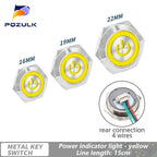 Ultra Short Push Button Switch Waterproof 16/19/22mm 12V 24V led light Momentary Self-reset Wiring Buttons without fixation