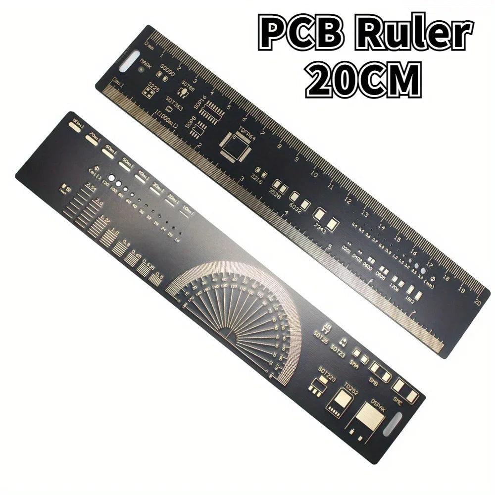 3 Type PCB Reference Ruler 15cm 20cm 25cm Multi-functional Measuring Tool Capacitor Chip IC SMD Diode Transistor
