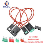 Medium ATC Fuse Holder In-line 18/16AWG Wire Copper 32V Power Blad with Small Fuse and Car Blade Fuse 2A 3A 5A 7.5A 10A 15A 20A