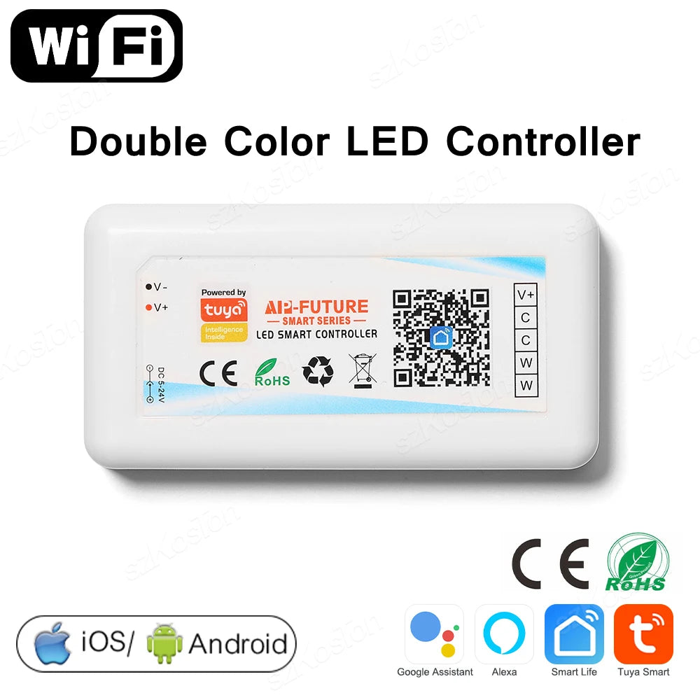 Tuya WiFi Smart LED Controller DC5-24V Single Color Dimmer CCT RGB RGBW RGBCCT LED Strip APP Remote Works with Alexa Google Home