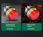 16/22mm Plastic Emergency Stop Power Push Button Switch Anti-slip IP65 Waterproof Mushroom Head Rotation Reset 1NO 1NO1NC