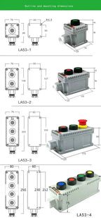 LA53 Waterproof Explosion-proof Ex Control Button Box Indicator Light Emergency Stop BZA8050 Anti-corrosion Master Switch Box