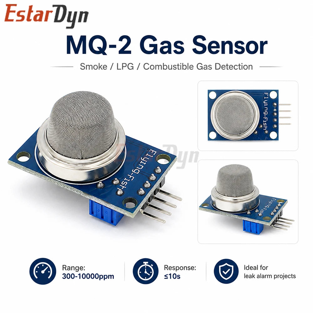 Estardyn MQ-2/MQ-3/MQ-7/MQ-135 Gas Sensor Module Smoke Methane LPG Leakage Detector for Smart Home Gas Alarm DIY Kit