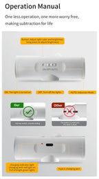 Magnetic Rechargeable PIR Motion Sensor LED Night Light, 3 Colors Dimmable Wireless Wall Lamp for Bedroom Hallway Closet