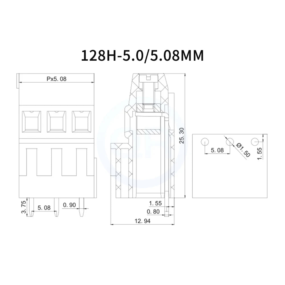 (10 pcs) KF128H KF128L KF128HL 5.0mm 5.08mm Screw PCB Terminal Block Double Row Double Layer High/Low AM128L 128H - 5.0 / 5.08