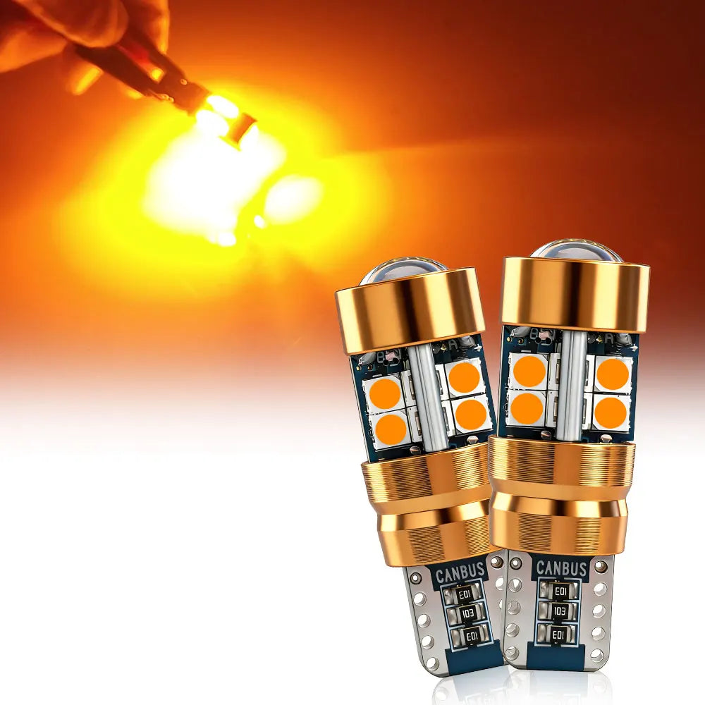 2/6/10PCS LED Signal Light Bulb Package 3030 12V 24V DC Orange Amber 158 175 Position 2821 Parking 2827 2525 T10 Car Truck Bulbs