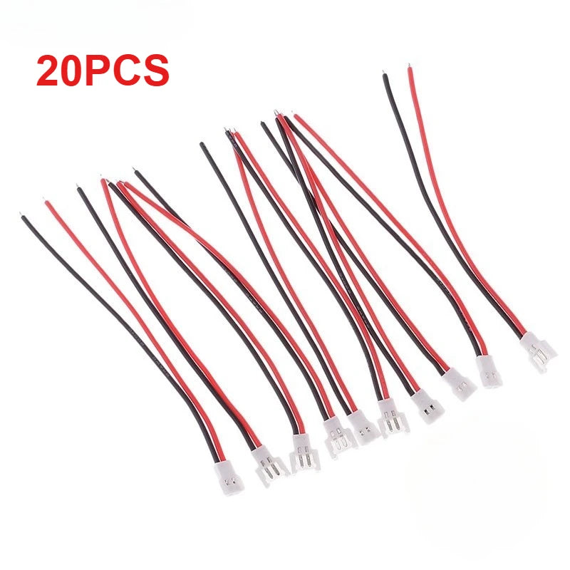 20PCS 51005 1S Lipo Balance Charger Cable 100mm Silicone Male/Female Plug 2.0mm Pitch for RC Models Indoor Drones Accessories