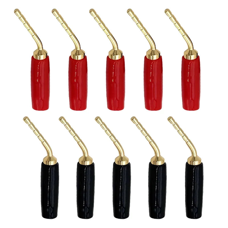 4/10Pcs 2mm Banana Plugs Elbow Bend Pin Male Straight Plug Banana Plug Connector for Audio HIFI Speaker Adapter