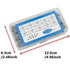 100PCS Fast Blown Glass Fuse Combination Kit M5x20mm 250V Multiple Amp Ratings 0.1A-20A Clear Plastic Storage Box