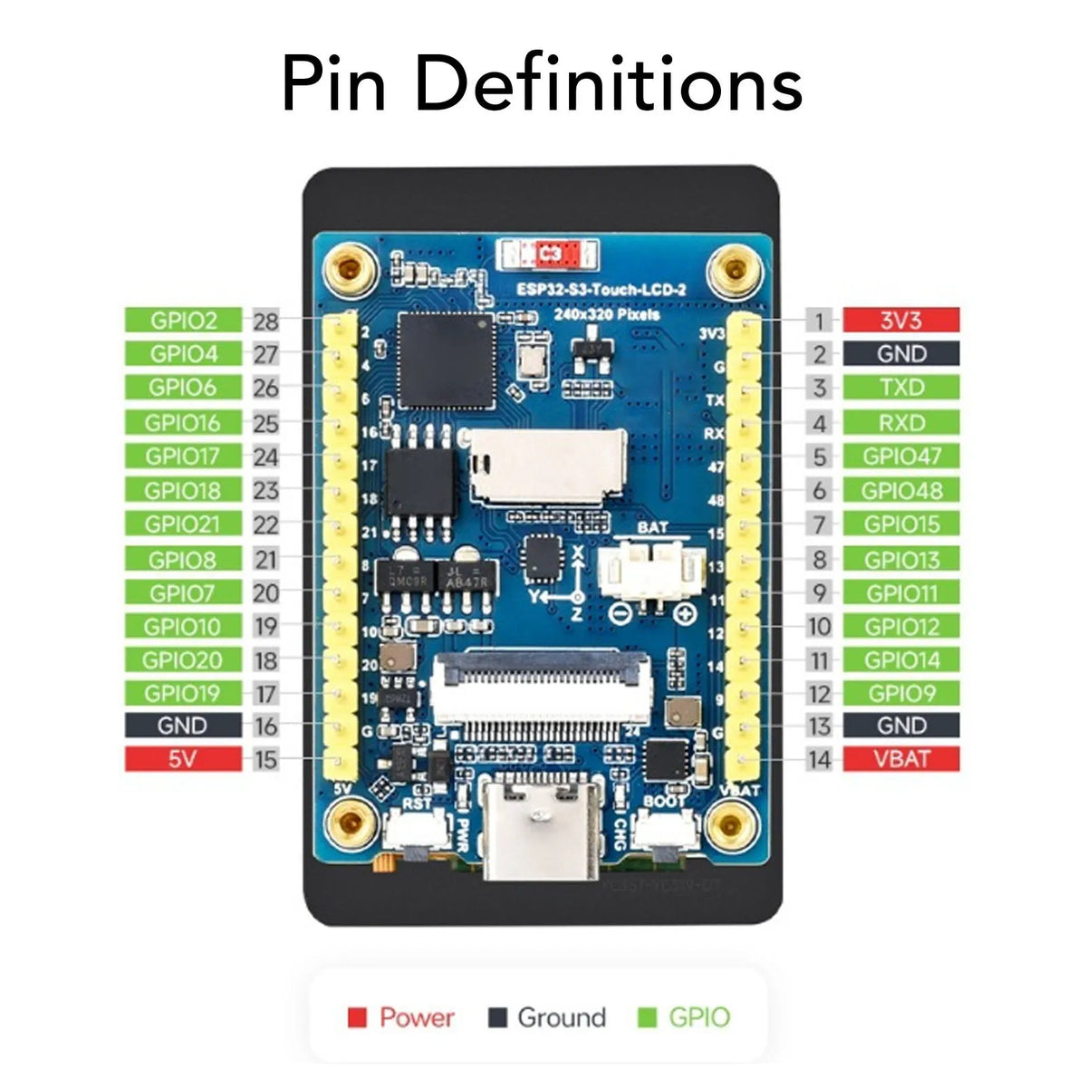 Onboard Capacitive ESP32-S3 2Inch 262K Color Capacitive Touch Display Development Board With WiFi Bluetooth Camera Interface