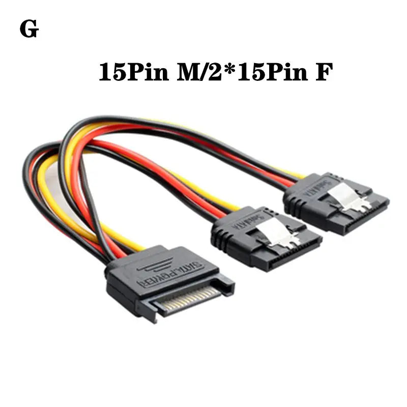 20cm Power 6Pin 8Pin 4Pin 15Pin SATA Male to 4Pin IDE Molex Female 15Pin SATA Female Power Cable Computer Cable 6Pin To 8Pin