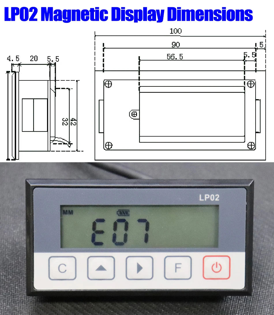 7-Bit LCD Display LP02 Integrated Embedded Magnet Measurement System Magnetic Tape with Stain Belt Profile