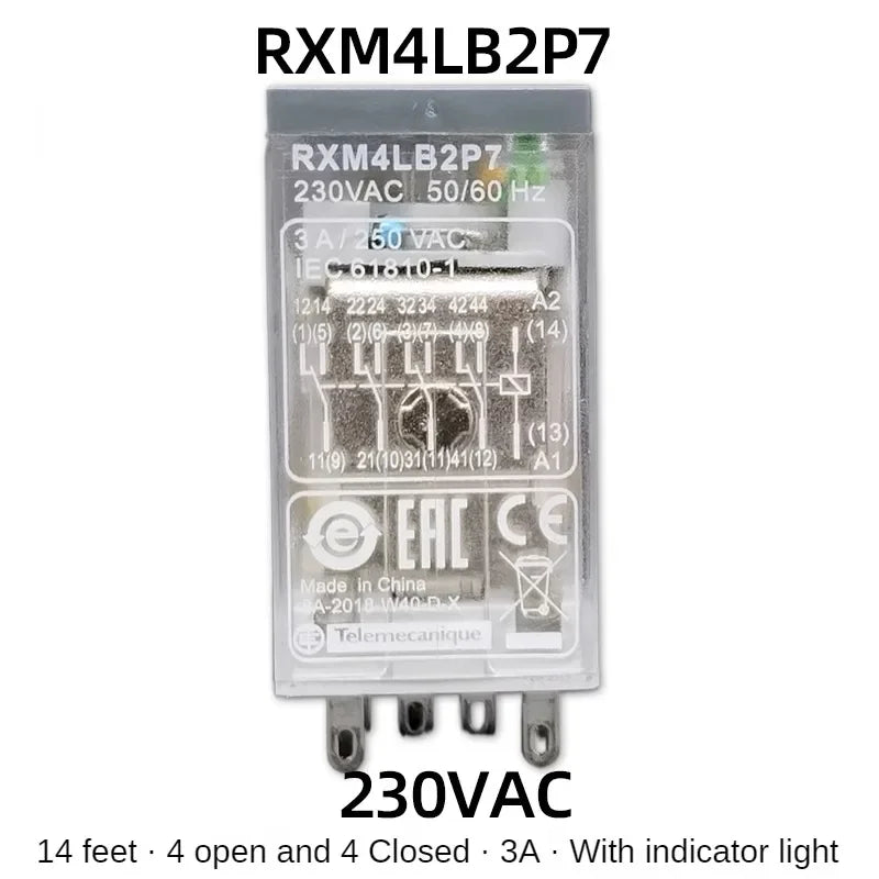 Schneider RXM2LB2BD Intermediate Relay DC24V AC Contactor 8 Feet and 14 Feet RXM4LB2P7 230VAC