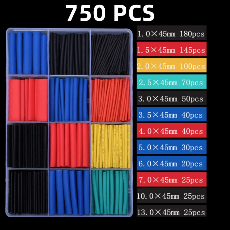 2:1 Times Shrink,Heat Shrink Tube Set,Polyolefin,Insulated Heat Shrinkable Sleeve for Wire Connection and Data Line Protection