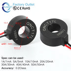 Current Transformer CT QNCT16L 10A 10mA 20A 20mA 30A 30mA 50A 50mA 2000:1 10A 5mA 20A 10mA 100A Micro Current Transducer Sensor
