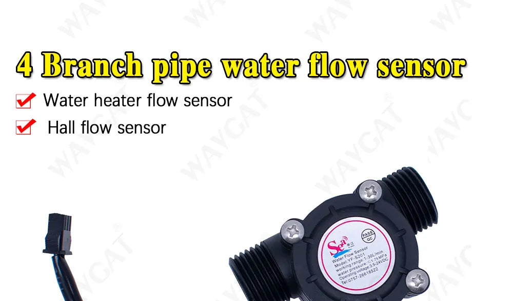 Water Flow Sensor Flowmeter Hall Flow Sensor Water Control 1-30L/min