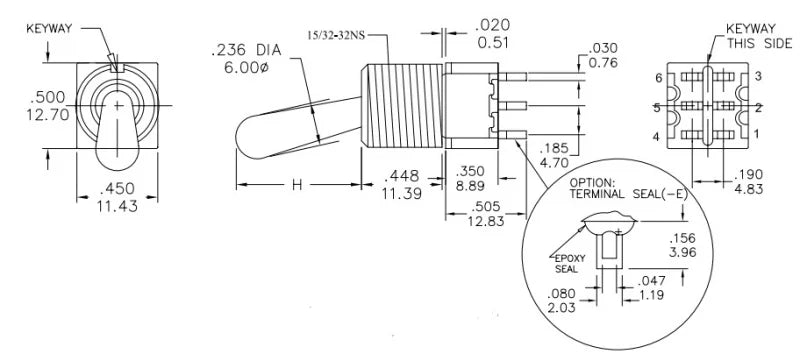 1pc SH T8013-Z1 12mm ON-OFF-ON SPDT DPDT 3/6/12PinS 2/3Position Maintained Toggle Switch Large Long Handle 3A 250VAC/5A 125VAC