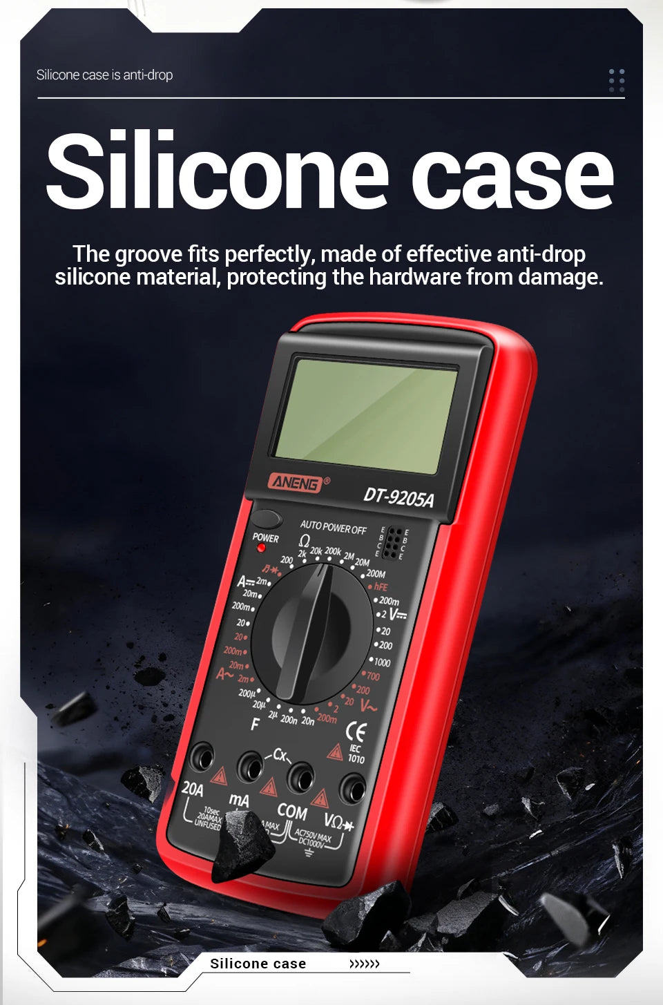 Profesional Digital Multimeter AC/DC Voltage Current Test ANENG Capacitance NCV Resistance Ohm Electrical Test Meter Tools